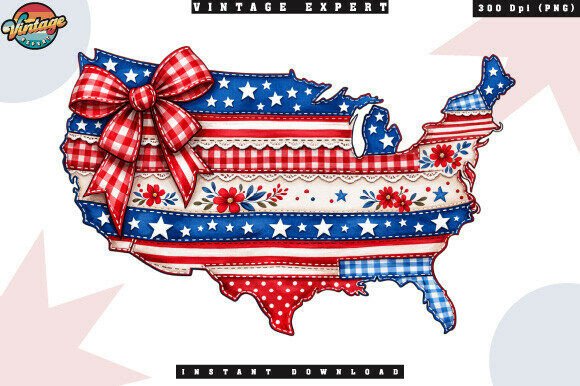 American Flag USA Map Patchwork PNG: Your Go-To for Patriotic Design