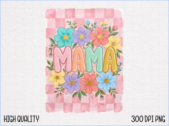 Colorful Flower Mama Design PNG: Vibrant Creativity for Your Projects