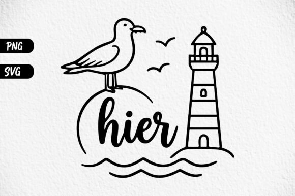 Lighthouse Seagull Beach Clipart: Coastal Charm for Your Projects