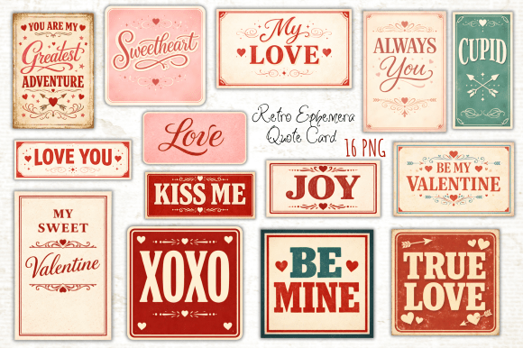 Unlocking Vintage Charm with Retro Ephemera Quote Cards