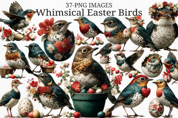 Whimsical Easter Birds Clipart PNG: A Designer's Springtime Toolkit