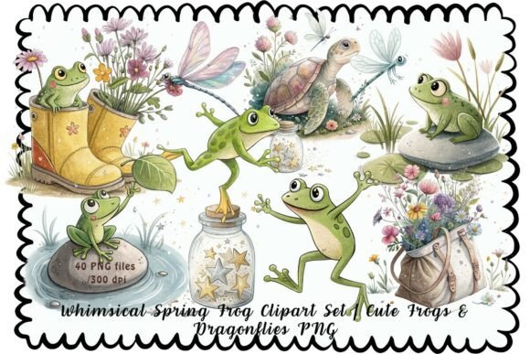 Whimsical Spring Frog Clipart Set: A Designer's Guide